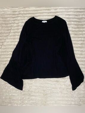 Katherine Barclay Black Cape Blouse Women’s Top